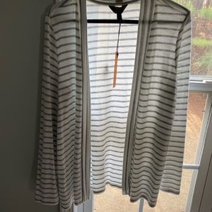 Grey white stripe cardigan